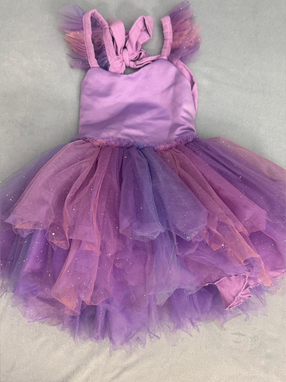 Girls Purple Sparkle Tulle Dance Costume Dress
